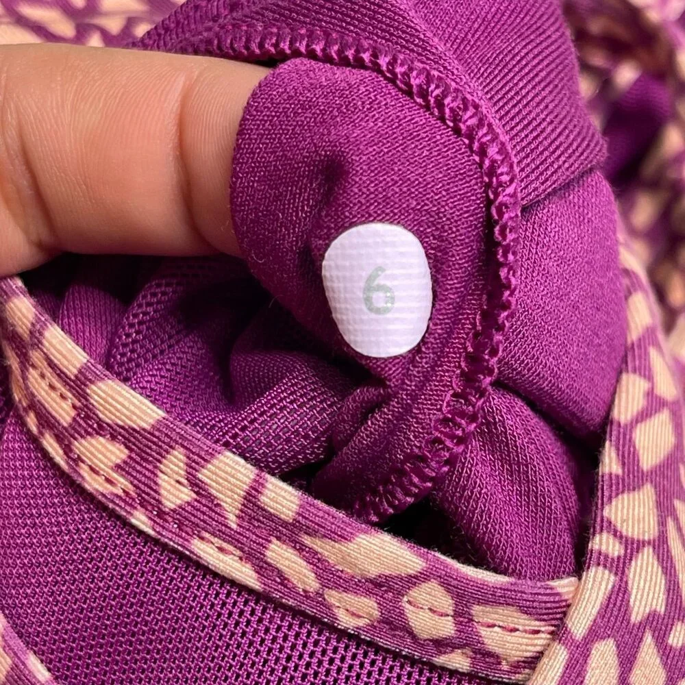 Lululemon Women's Purple Mosaic Peach Nouveau Limits Tank Top Size 6 - Picture 6 of 6